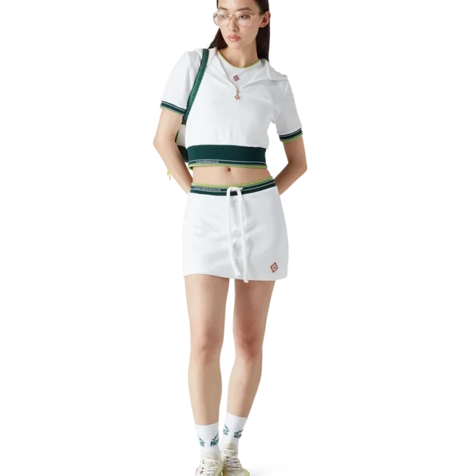 Tenniskjol i strukturerad velour