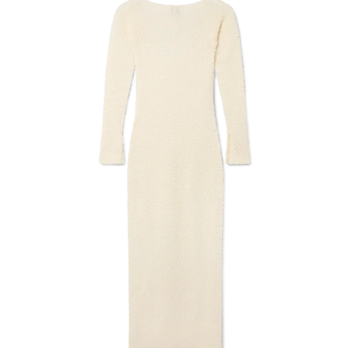 Strickad klänning med struktur