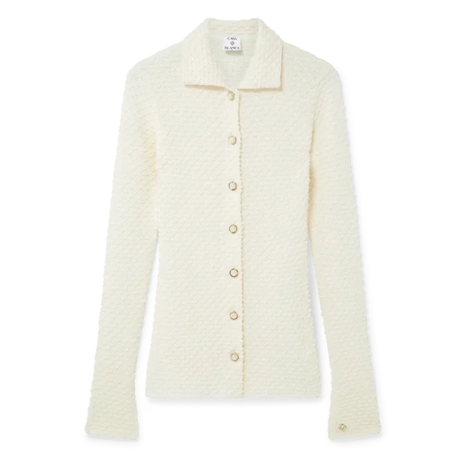 Strickad skjorta med struktur