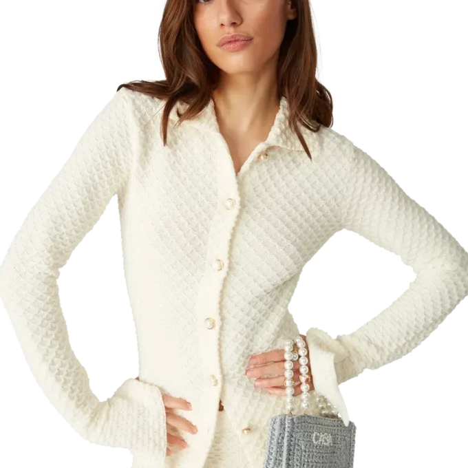 Strickad skjorta med struktur