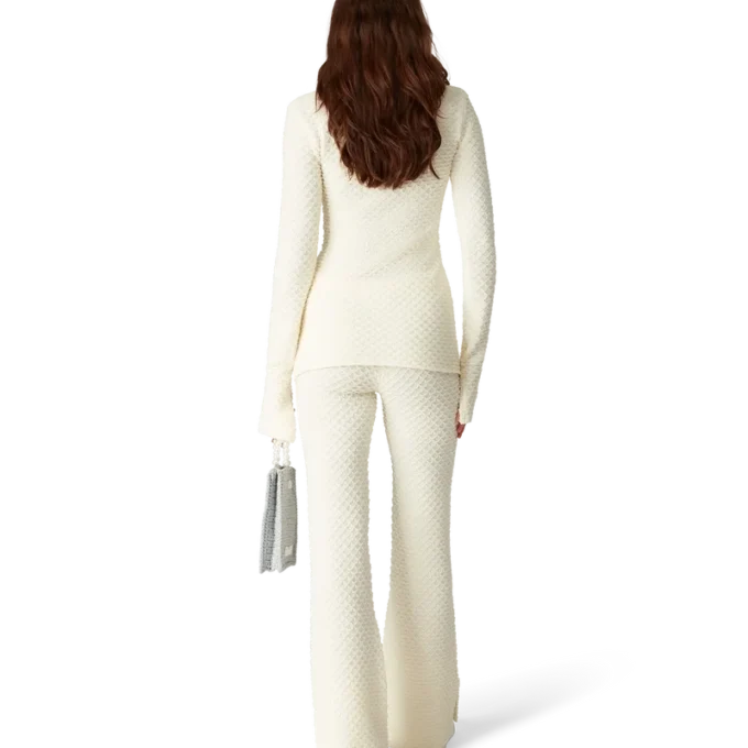 Strickade byxor med struktur