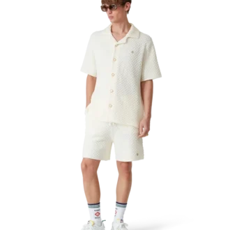 Strickade shorts med struktur