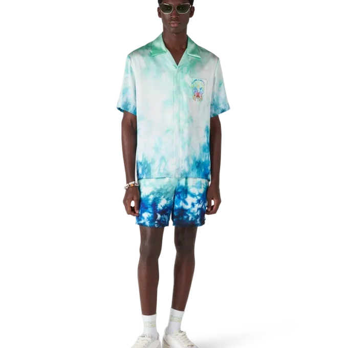 Surf Lotus kortärmad silkesskjorta