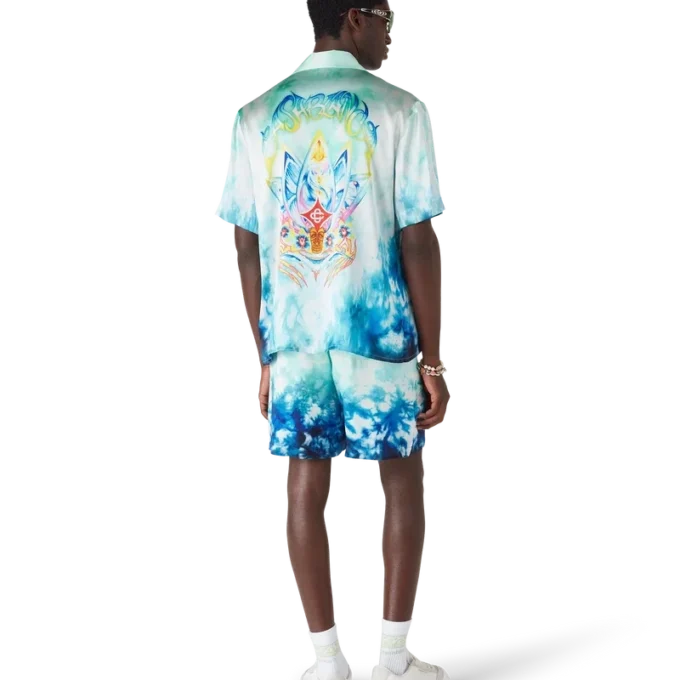 Surf Lotus kortärmad silkesskjorta