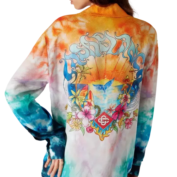 Surf Trip långärmad silkesskjorta | Casablanca Paris