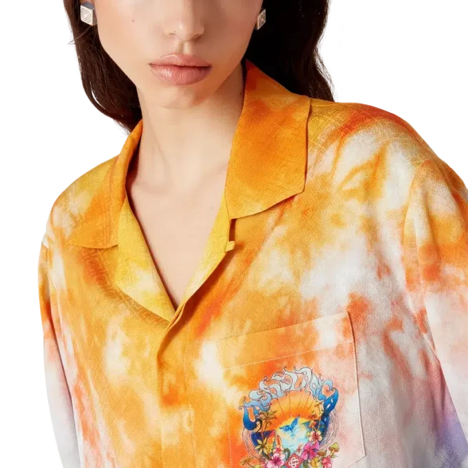 Surf Trip långärmad silkesskjorta | Casablanca Paris