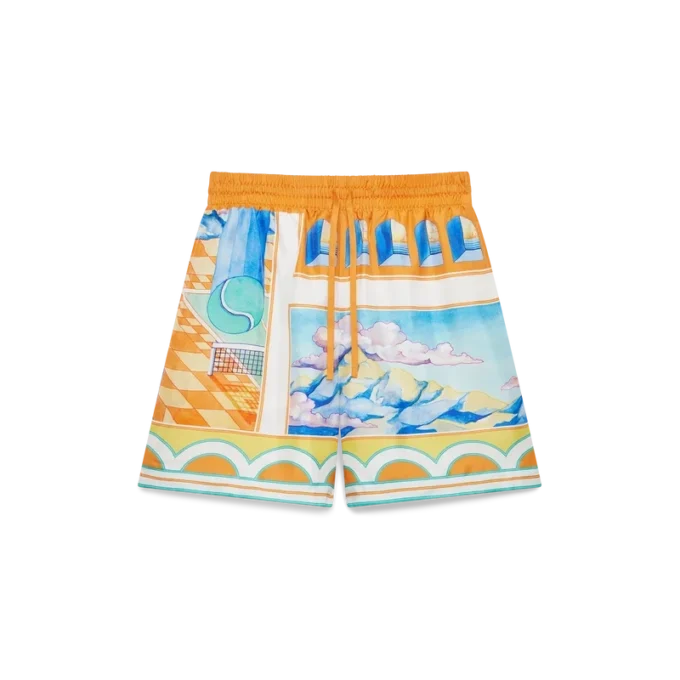 Surreal Pool silk shorts