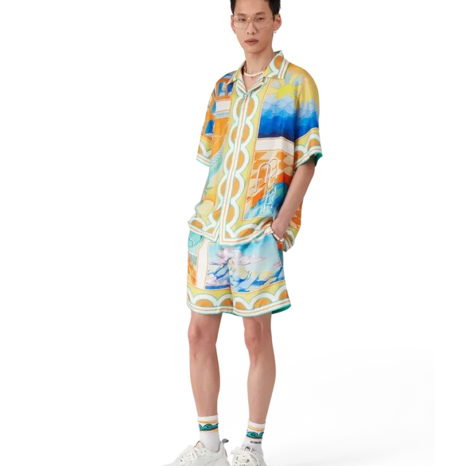 Surreal Pool silk shorts