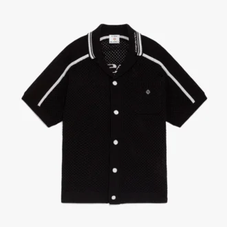 Svart kortärmad mesh-skjorta