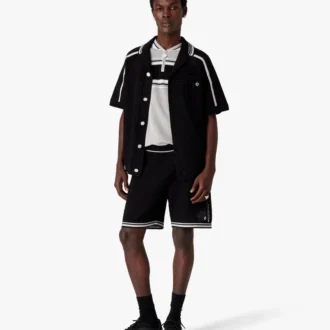 Svart kortärmad mesh-skjorta