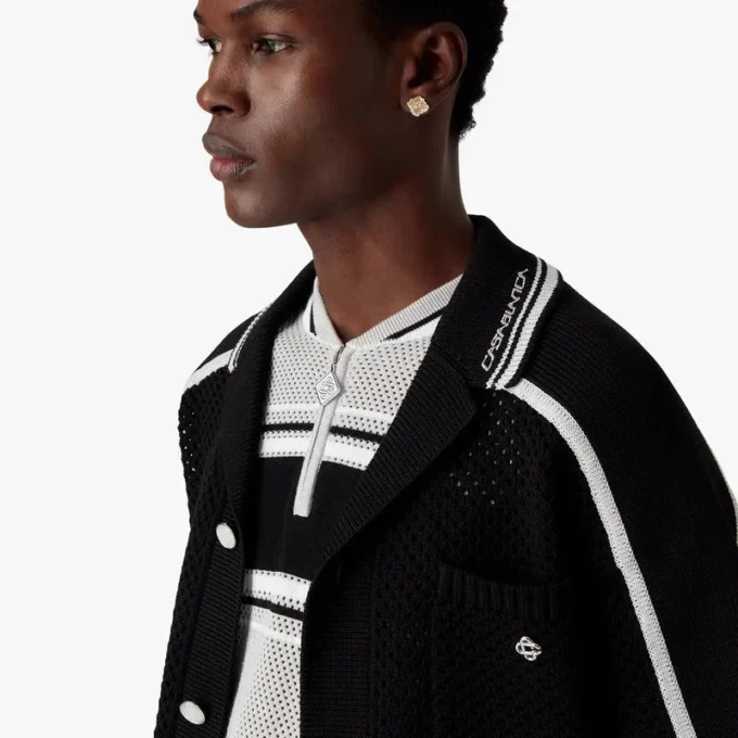 Svart kortärmad mesh-skjorta