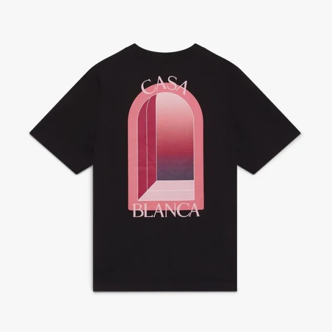 Svart kortärmad T-shirt med bågar