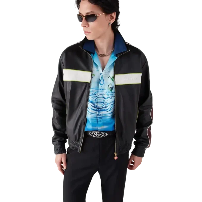 Svart läderjacka Svart läderjacka