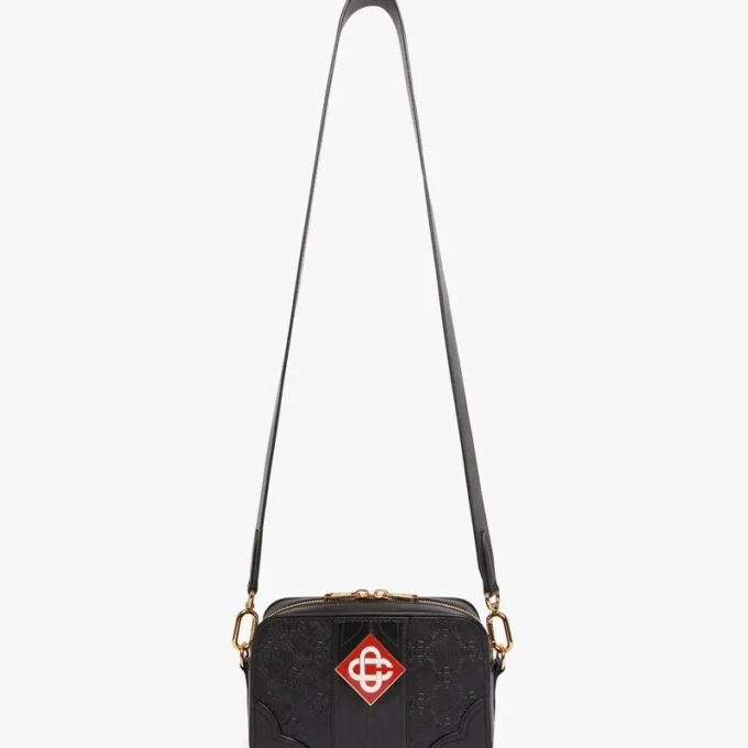 Svart monogram-crossbodyväska