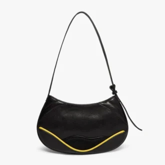 Svart smal biker-väska