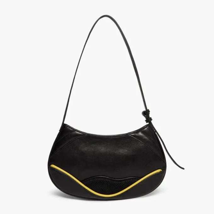 Svart smal biker-väska