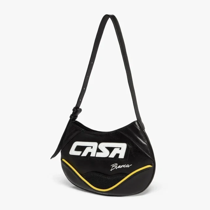 Svart smal biker-väska