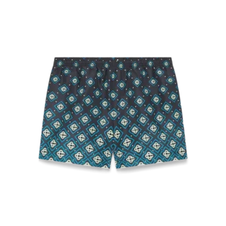 Svarta badshorts med monogram i dégradé