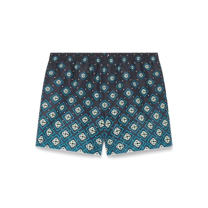 Svarta badshorts med monogram i dégradé