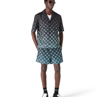 Svarta badshorts med monogram i dégradé