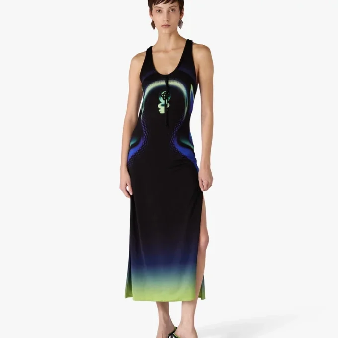 Svarta mulesandaler med klack