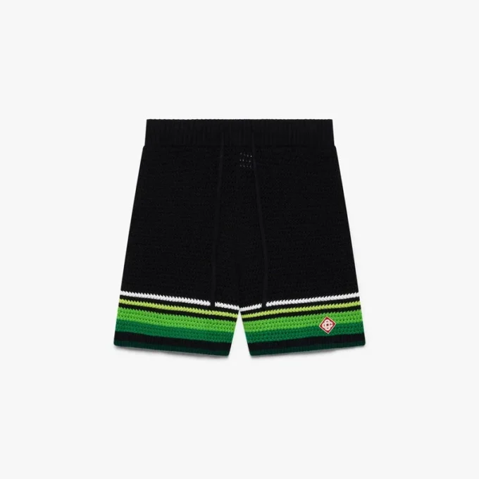 Svarta virkade shorts