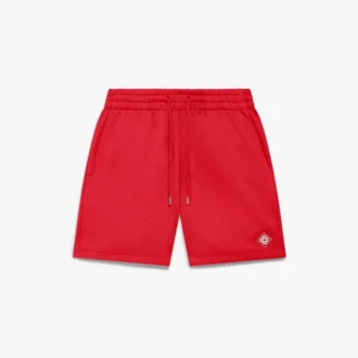 Sweatshorts med rött diamantlogo