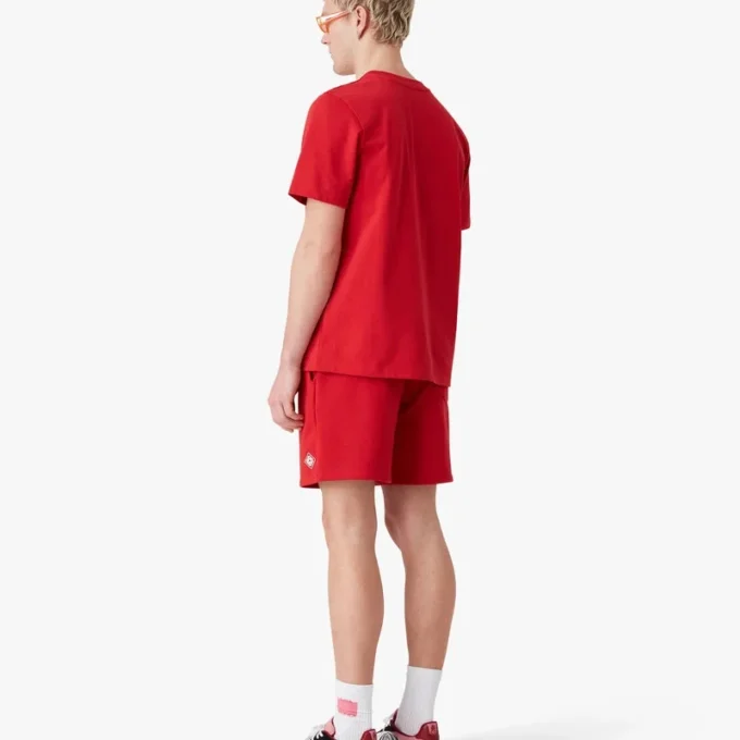 Sweatshorts med rött diamantlogo