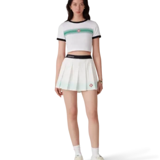 T-shirt med gradientrandig krage