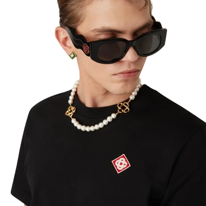 T-shirt med kort ärm och diamantlogotyp