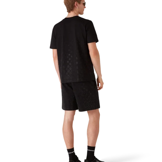 T-shirt med kort ärm och kristallmonogram