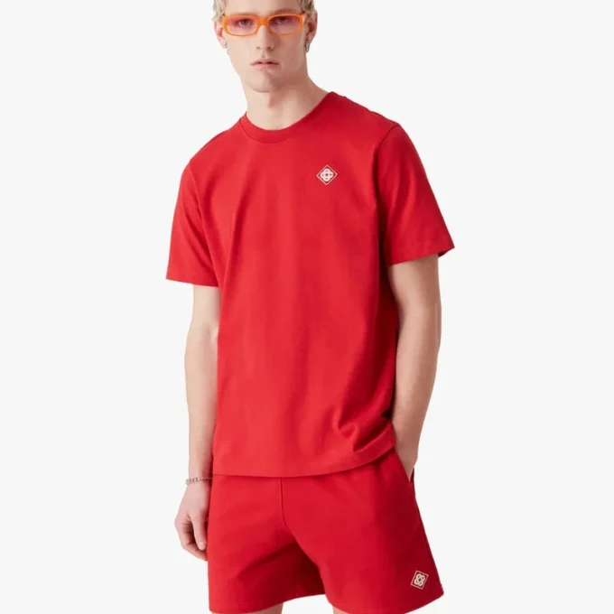 T-shirt med kort ärm och rött diamantlogo