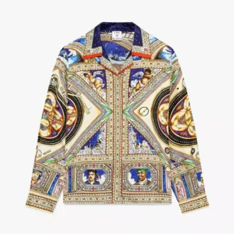 Take Me to Church långärmad silkesskjorta med kubansk krage