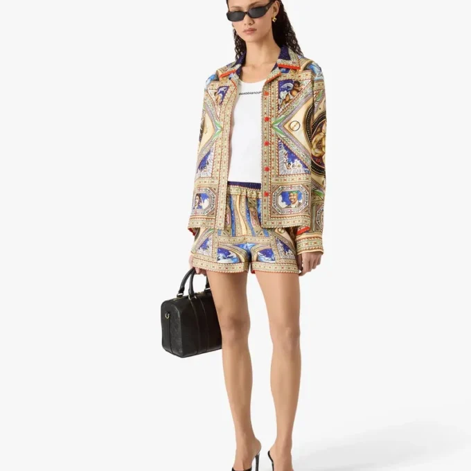 Take Me to Church långärmad silkesskjorta med kubansk krage