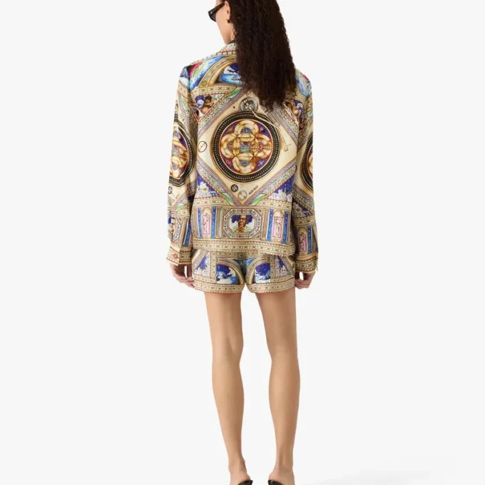 Take Me to Church långärmad silkesskjorta med kubansk krage