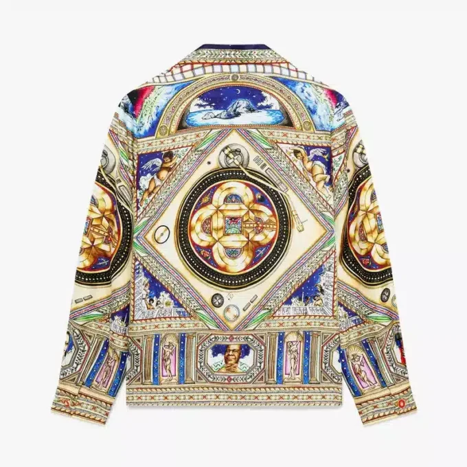 Take Me to Church långärmad silkesskjorta med kubansk krage