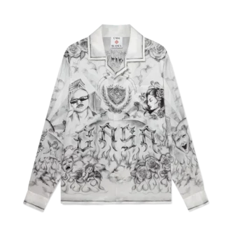 Tattoo långärmad silkesskjorta