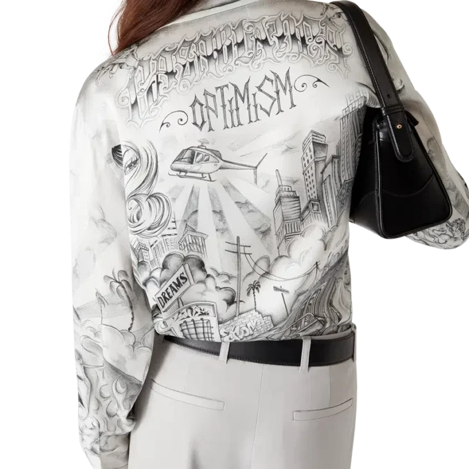 Tattoo långärmad silkesskjorta