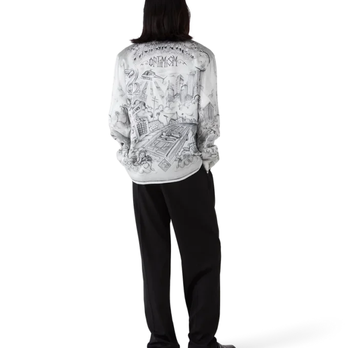 Tattoo långärmad silkesskjorta