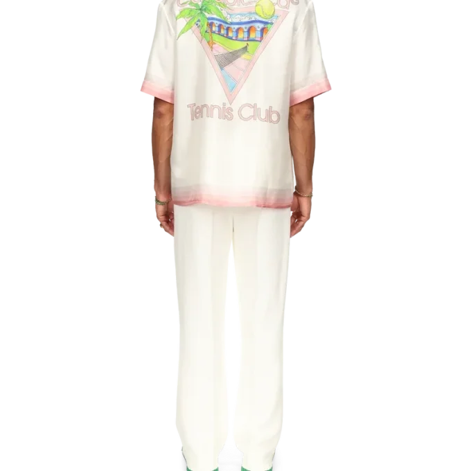 Tennis Club Icon kortärmad silkesskjorta