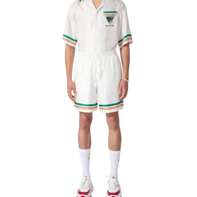 Tennis Club Icon silk shorts