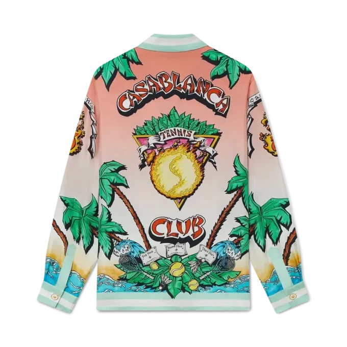 Tennis Club långärmad silkesskjorta