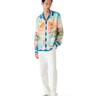 Tennis Club långärmad silkesskjorta