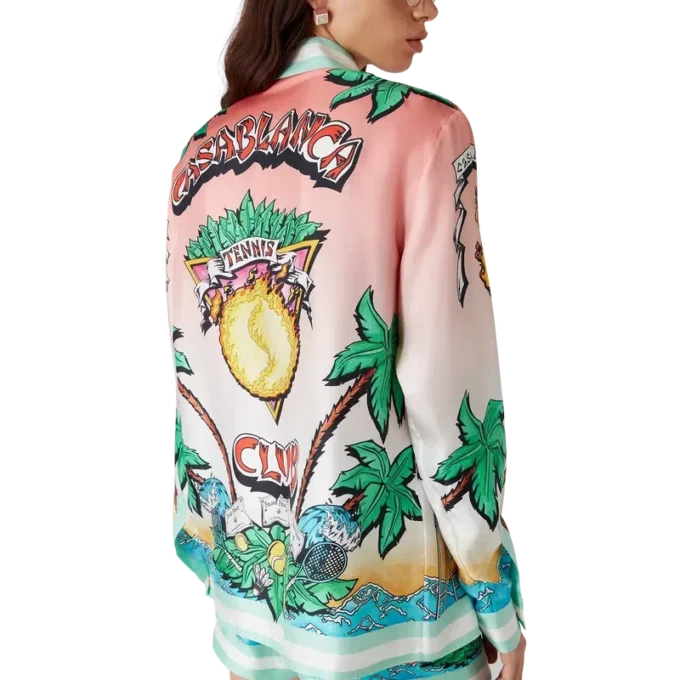 Tennis Club långärmad silkesskjorta