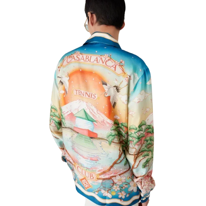 Tennis Club långärmad silkesskjorta