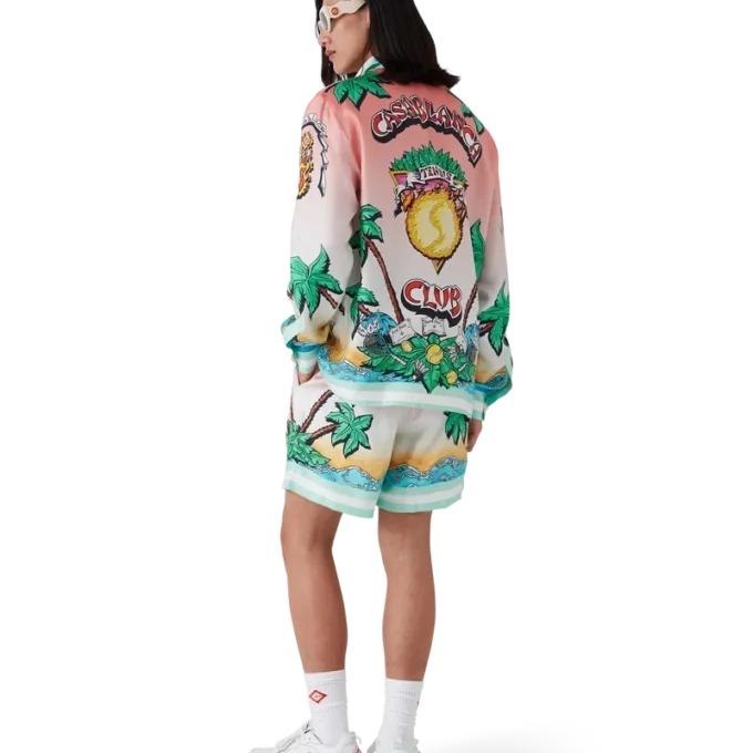 Tennis Club långärmad silkesskjorta