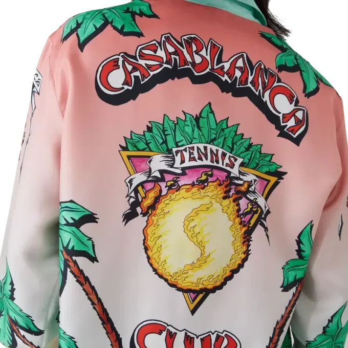 Tennis Club långärmad silkesskjorta