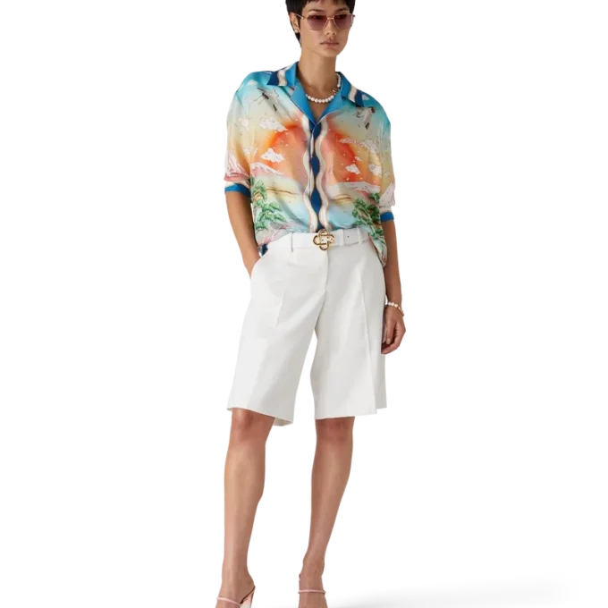 Tennis Club silkes skjorta med långa ärmar