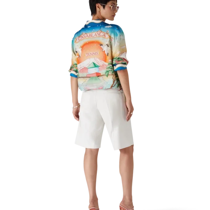 Tennis Club silkes skjorta med långa ärmar