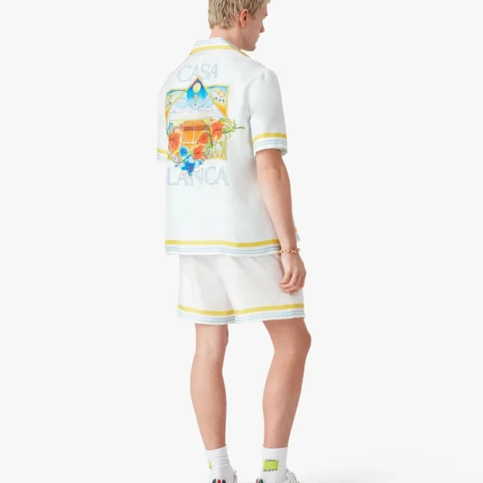 Tennis Landscape-silk Shorts